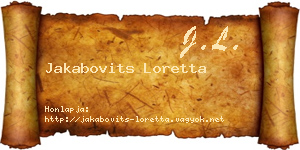 Jakabovits Loretta névjegykártya