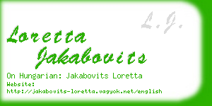 loretta jakabovits business card